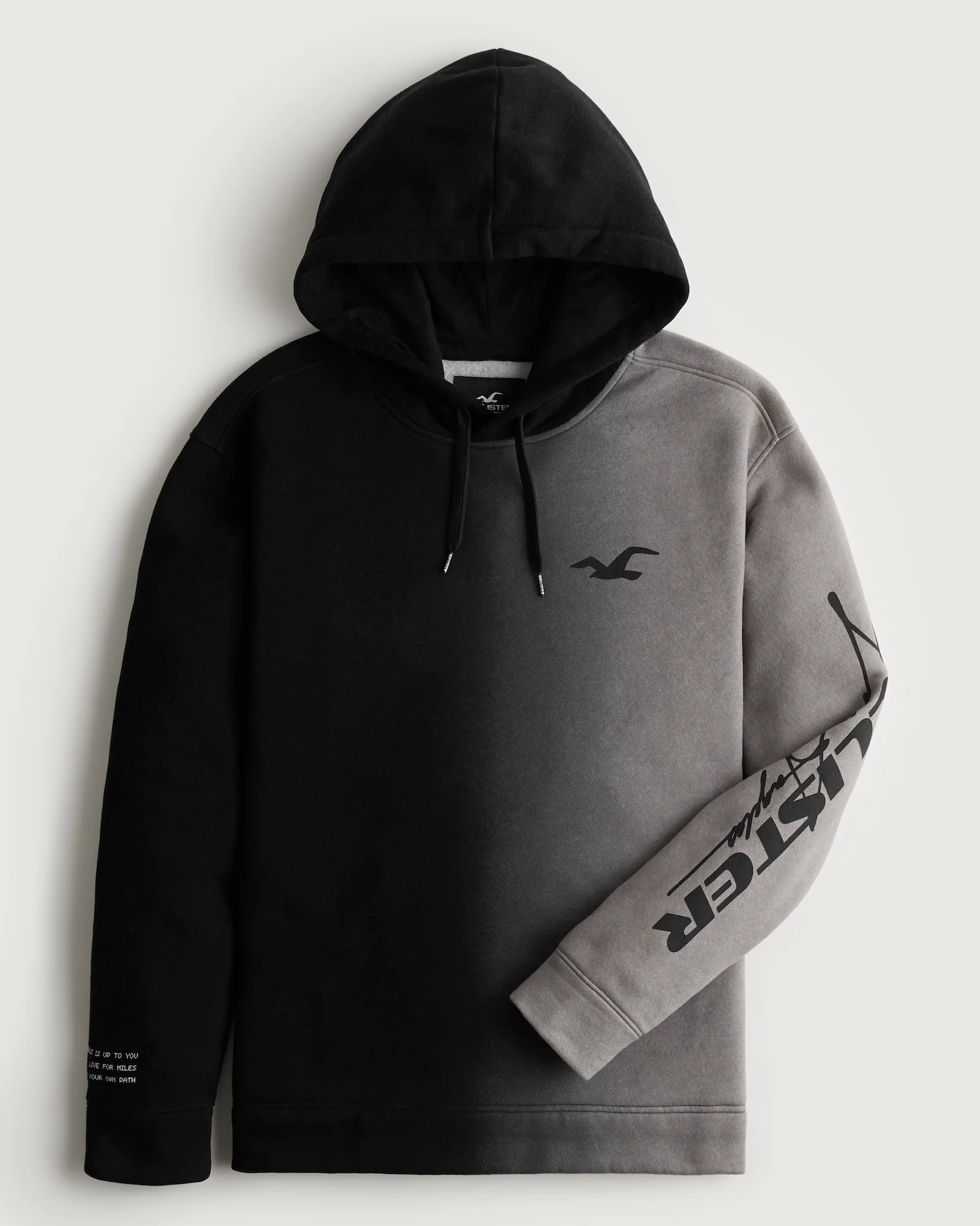Hollister ombre logo hoodie in gray